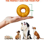 Pork Chomps Roasted Pork Skin Dog Chews, 3-inch Donuts, 2 Count
