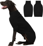 IECOii Extra Large Dog Sweater 4XL,Thermal Warm Dog Sweaters for Giant Breed Dogs,Turtleneck Knitted Knitwear for Pet Winter,Stretchy&Easy On Doggy Sweatshirt for Doberman,Great Dane(Black,XXXXL)
