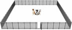 Dog Fence Outdoor for Yard Indoor Dog Playpen 40" Height 48 Panels Portable Dog Pen Metal Dog Kennel for RV Camping(Black-Silver)