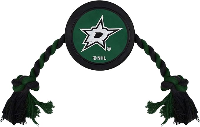 Pets First NHL Dallas Stars Puck Toy for Dogs & Cats. Play Hockey with Your Pet with This Licensed Dog Tough Toy Reward!