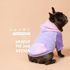 BINGPET Tie Dye Dog Hoodie,Fleece Dog Sweatshirt Puppy Sweater with Leash Hole,Warm Dog Sweater Dog Winter Clothes with Pocket,Pet Outfit Dog Sweaters for Small Medium Dogs Boy and Girl (Pink,M)