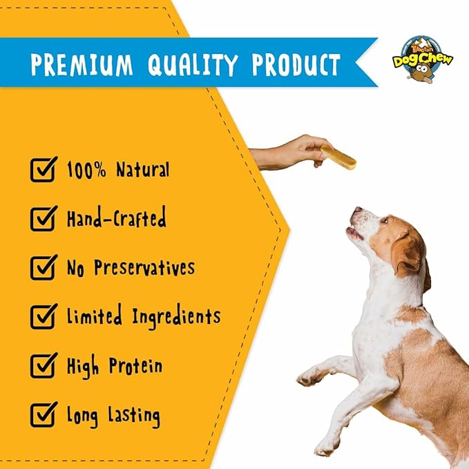 Tibetan Dog Chew Yak Cheese Sticks (1 Large Chew) - Natural, Handmade Large Dog Treats, Long-Lasting, Easy Digest, Ideal for Aggressive Chewers, Supports Oral Health, Grain and Gluten Free
