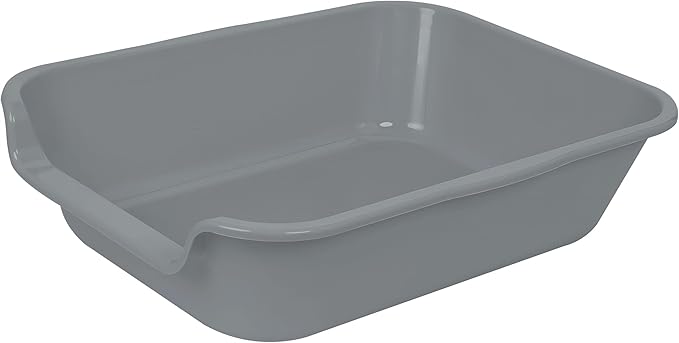 1 Pack Extra Large Dog Litter Box Pan Tray (ABS Material), Low Entry Jumbo Senior Litter Boxes for Multiple Kitten Big Cats, Pet Safe Indoor Dog Potty (Dark Gray, 20" L x 15" W)