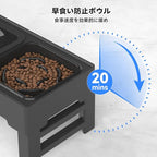 ELS PET Elevated Dog Bowls, Adjustable Raised Dog Bowls with No Spill Dog Water Bowl and Stainless Steel/Slow Feeder, Stand for Small Medium Large Dogs,Cats & Pets (Plastic)