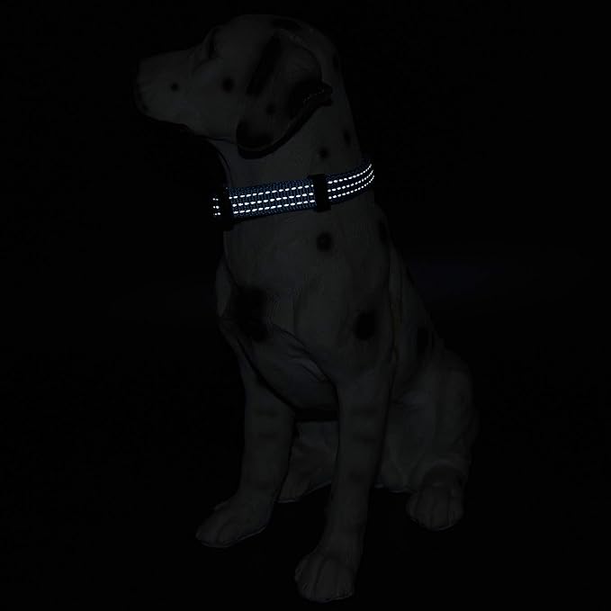 Mile High Life Dog Collar | Nylon Reflective Dog Collars | Light Weight Puppy Collars | Dark Blue Dog Collars for Small Dogs (Dark Blue, X-Small)