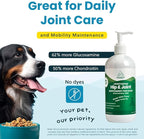 Plant-Based Liquid Glucosamine for Dogs, 1600mg Joint Support with Chondroitin, MSM & Omega 3-6-9, Shellfish-Free Dog Arthritis Supplement for Mobility & Flexibility, Made in USA, 16 oz