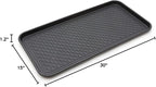 2 Pack Multi-Purpose 30x15 Tray with a Bonus Doormat for Boots, Shoes, Plants, Pet Food, Pet Cage, Litter Box. Decorative Large Boot Tray with Lip/Sides for Indoor/Outdoor Entryway