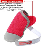 QUMY 2PCS Small Dog Shoes for Hot Pavement Summer Puppy Dog Booties with Reflective Strip Soft Comfortable Skid-Resistant Rubber Sole Red Size 4