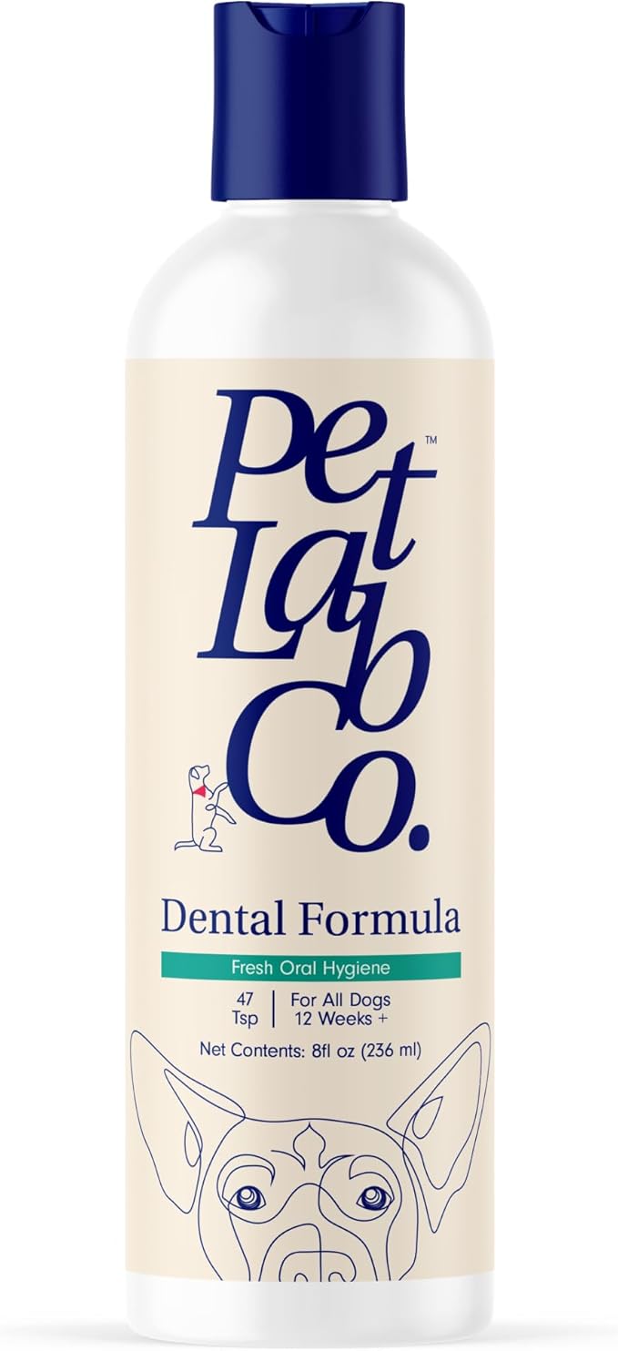 PetLab Co. Cat and Dog Dental Formula, Keep Dog Breath Fresh and Teeth Clean, Supports Gum Health - Water Additive Dental Care Targets Tartar - Packaging May Vary