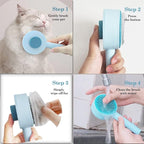 Cat and Small Dog Deshedding Brush with Release Button for Removing Loose Hair, Tangles, and Promoting Skin Friendliness