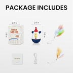 Laser Cat Toys for Indoor Cats, Automatic Interactive Cat Toy, Rechargeable 360° Auto-Spin Self-Balancing Laser Pointer with Catnip Hole & Feather, 3-Speed Random Trajectories for Bored Cats