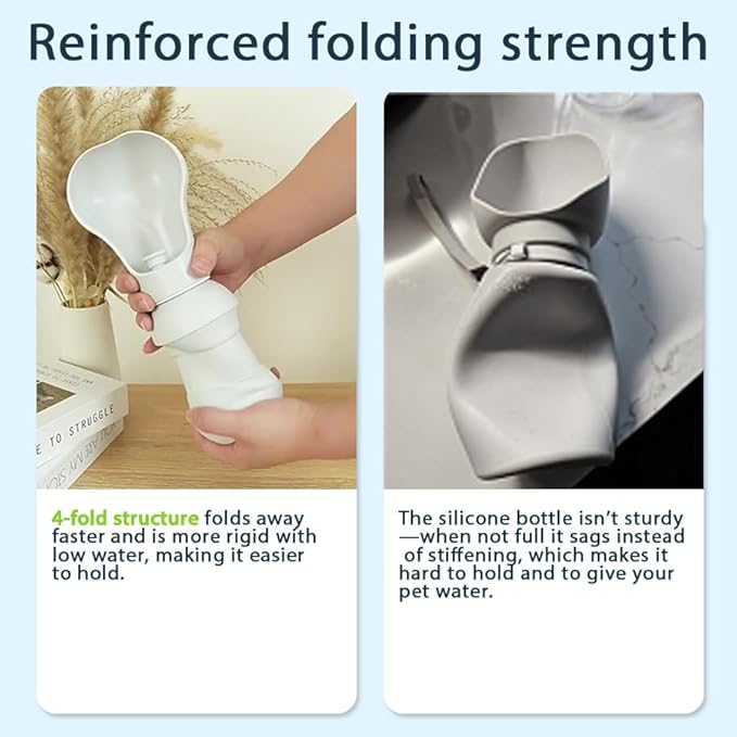 BMN Portable Dog Water Bottle, Collapsible Pet Water Bottle,Large Capacity for Big Dogs， Leak-Proof Travel Dispenser, Foldable Bowl for Hiking Walking Outdoors，19oz