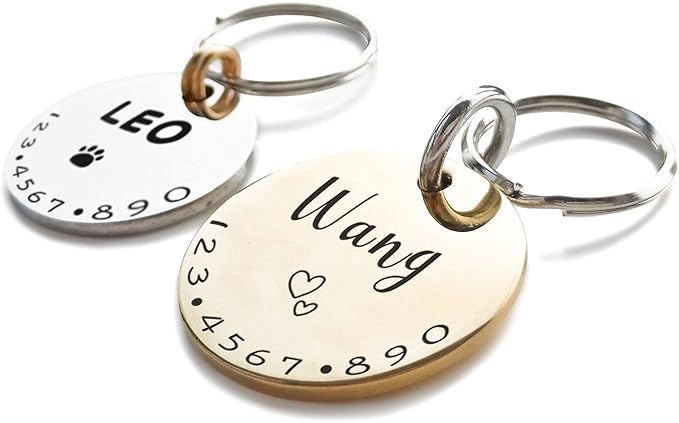 Cats Dogs ID Tags Personalized Lovely Symbols Pets Collar Name Accessories Simple Custom Engraved Supplies for Small Four Legged Child Necklace Chain Anti-Lost Copper Brass Charm