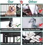 Oranland 48/38 Inch Heavy Duty Dog Crate Cage Kennel with Wheels, High Anxiety Indestructible, Sturdy Locks Design, Double Door and Removable Tray, Extra Large XL XXL