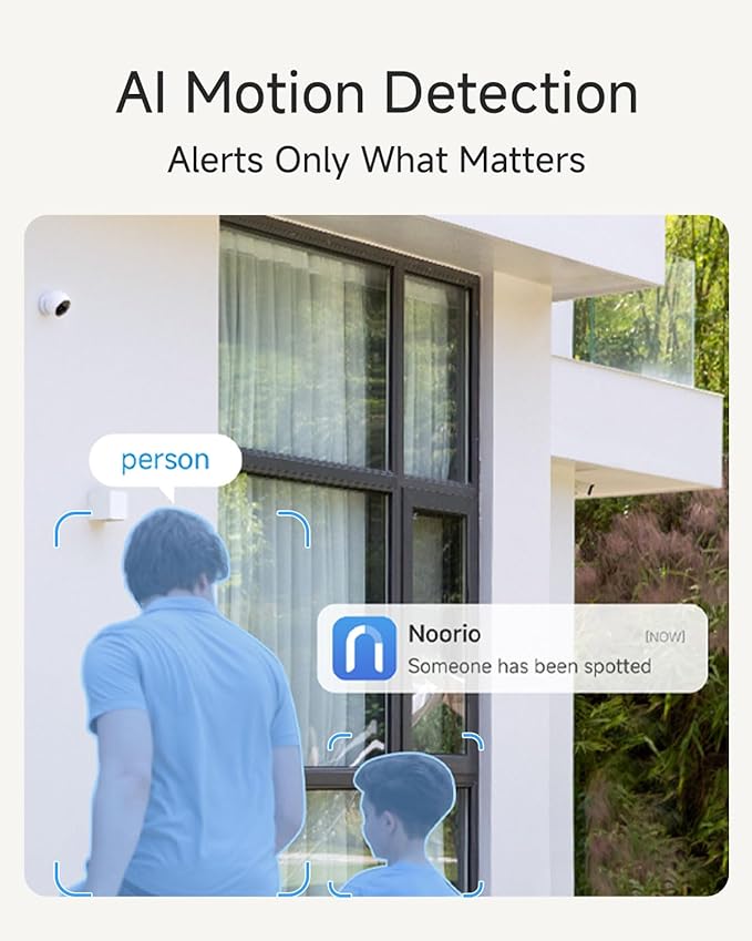 Noorio Security Cameras Wireless Outdoor/Indoor Magnetic, 2K Cameras for Home Security Battery Powered, AI Motion Detection 2.4G WiFi Security Camera Outdoor, Free Local Storage MagCam, B210-SE