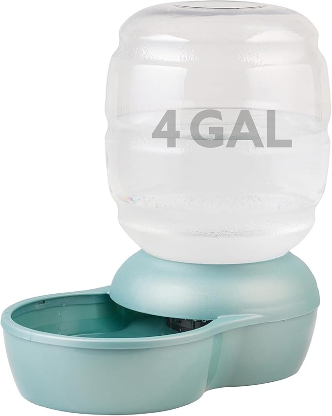 Petmate Replendish Automatic Gravity Waterer for Cats and Dogs, BPA-Free, No Batteries Required, Includes Charcoal Filter, 4 Gallons,Green, Made in USA