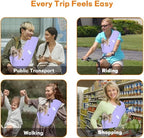 Dog Sling Carrier – Ice Silk Dog Slings for Small Dogs up to 10 lbs, Breathable Dog Carrier Sling with Adjustable Safety Strap & Buckle, Portable Cat Sling Carrier (Purple)