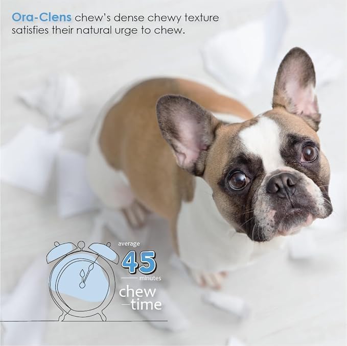 Oral Hygiene Chews for Medium Dogs-Enzymatic Dental Treats for Daily Oral Care, Cleans Teeth and Freshens Breath, Reduces Plaque, Bacteria and Tartar Build Up Without Brushing-30 Chews