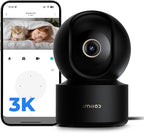 IMILAB C22 3K Security Indoor Camera - 360° View Home Camera with Color Night Vision for Baby/Pet Monitor, Plug-in 2.4Ghz WiFi 6 Inside Cam, 2-Way Audio, AI Detection, Local/Cloud Storage(Black)