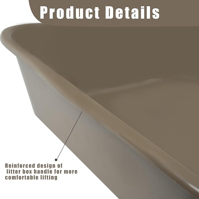 1 Pack Extra Large Dog Litter Box Pan Tray (ABS Material), Low Entry Jumbo Senior Litter Boxes for Multiple Kitten Big Cats, Pet Safe Indoor Dog Potty (Dark Gray, 20" L x 15" W)