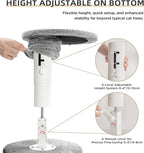 Made4Pets Floor to Ceiling Cat Tree 93-106'',Tall Cat Tower 5 Tiers,Adjustable Height, Stable Cat Tree Tower with Scratching Posts, Fluffy Condo, Hammock and Ball Toy for Indoor Cats/Kitten, Gray