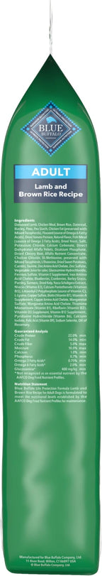 BLUE BUFFALO Life Protection Formula Adult Dry Dog Food, Helps Build and Maintain Strong Muscles, Made with Natural Ingredients, Lamb & Brown Rice Recipe, 24-lb. Bag