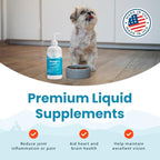 Wild-Caught Omega 3 Fish Oil for Dogs & Cats, Liquid EPA DHA Supplement for Skin, Coat, Joints & Heart, Low-Odor Omega 3 Drops for Small Dog Breeds & Cats with Itchy Skin, 16 oz