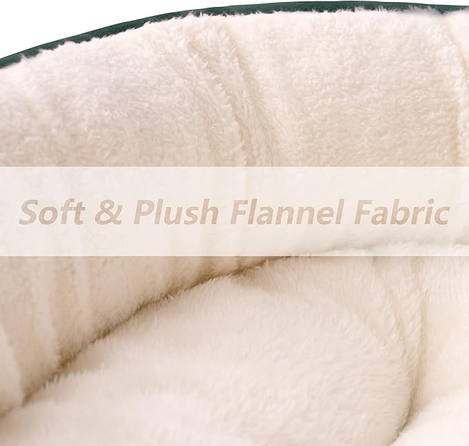 Love's cabin Round Donut Cat and Dog Cushion Bed, 20in Pet Bed for Cats or Small Dogs, Anti-Slip & Water-Resistant Bottom, Super Soft Durable Fabric Pet Beds, Washable Luxury Cat & Dog Bed Green