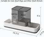 Tfwadmx Automatic Cat Food and Water Dispenser Gravity Dog Feeder Auto Cat Feeder 2 in 1 Pet Food Dispenser for Cats Small Dogs(Grey)