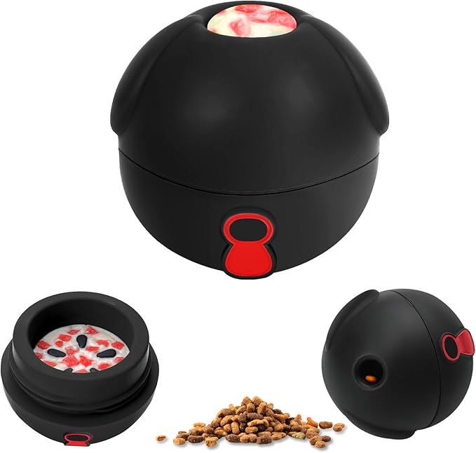 Yipetor Interactive Treat Dispensing Dog Toys, Heavy Duty Frozen Dog Treat Ball - Slow Feeding Puppy Lick Bowl Tough Chew Toy for Large Medium Dogs to Keep Them Busy/Relief Anxiety/Puzzle Stimulate