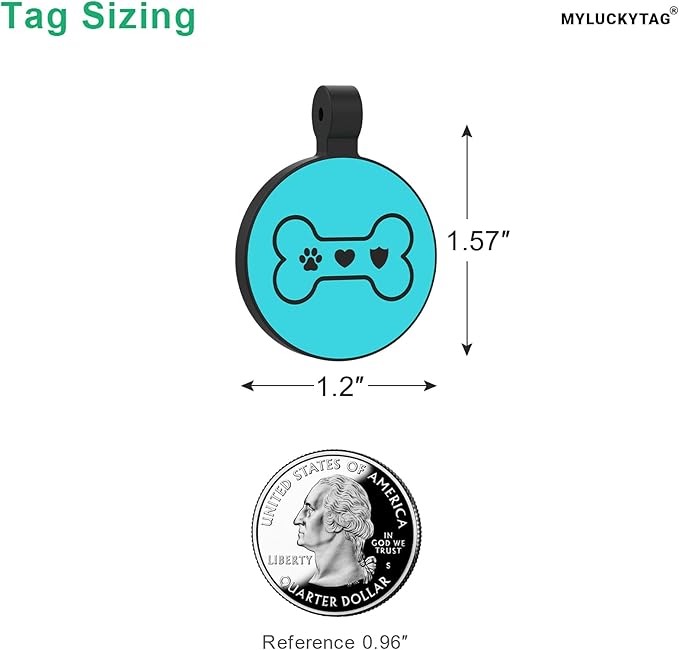 MYLUCKYTAG Silent Silicone QR Code Dog Tags - Scan QR for Instant Pet Location Alerts