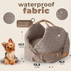 Dog Car Seat for Small Dogs – 3-in-1 Travel Carrier, Booster & Dog Bed for Car – Washable, Anti-Slip, Safety Straps – Fits Front & Back Seats – Cozy Pet Car Seat up to 25 lbs – Grey