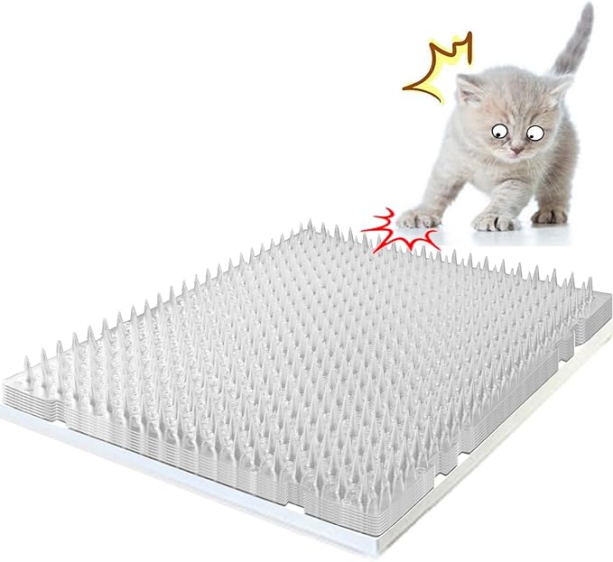 14 Pack Scat Mat for Cats - 16 x 13 Inch Cat Spike Mat with 1 Inch Spike, Cat Repellent Indoor & Outdoor Mat to Deter Cats & Other Animals, Humane Deterrent Indoor Fence
