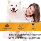 10 Pack Pet Dog Toothbrush, 2 Triple Head Pet Toothbrushes 3 Double Head Tooth Brush 5 Pack Finger Rubber Toothbrushes, Multi-Angle Dental Cleaning Brushes for Dog Cat Oral Dental Health
