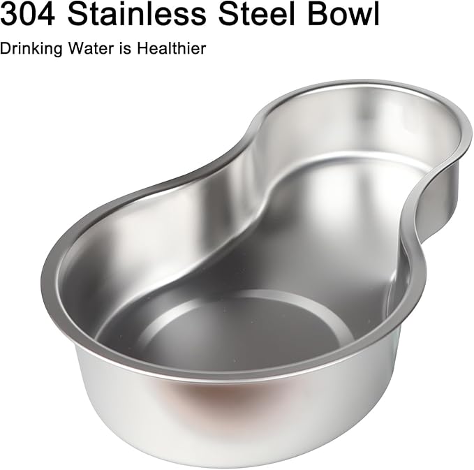 Sfozstra Dog Water Bowl Dispenser: 7L Large White Gravity Stainless Steel Bowl - Without Filter - Pet Feeder for Pets Indoor/Outdoor Use by Owners