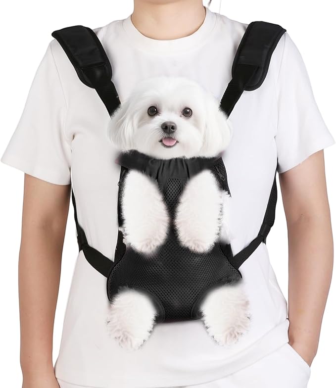 Inspack Dog Cat Backpack Carrier, Carrier Backpacks for Small Medium Dogs, Pet Dog Front Chest Carriers Backpack, Puppy Carrier Sling Backpack, Holder Papoose for Baby Cat Body【Small Size】