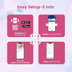 Dog ID Tag with QR Code & NFC, Silent Silicone Dog Name Tags Personalized for Pets - Scan QR for Instant Location Alert, Emergency Contact and Modifiable Pet Profile (Pink)