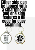 Waterproof NFC & QR Code Smart Pet ID Tag, Free Modifiable Digital Profile, No Subscriptions, No Apps Needed, Compatible with Smartphones. (White)