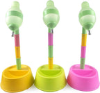 NACOCO Pet Standing Water Dispenser Cat Dog Standing Bowl with Detachable Pole Automatically Feeding Water Height Adjustable (Red)