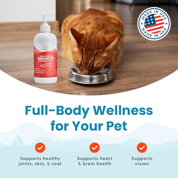 Paramount Pet Health Wild Alaskan Salmon Oil for Cats & Small Dogs, Supports Skin, Coat, Joint & Overall Well-Being, Pure & Premium Alaskan Salmon Oil for Dogs & Cats with No Fillers, 16 oz