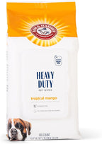 Arm & Hammer for Pets Heavy Duty Multipurpose Pet Bath Wipes | Dog Wipes Remove Odor & Refreshes Skin | Mango Scent, Dog Grooming Wipes for Pets (Pack of 12,1200 Count Total)