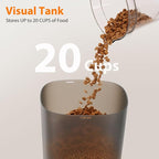 Automatic Cat Feeder and Water Fountain, 5L/20 Cups Timed Cat Dry Food Dispenser, 10s Meal Call, 20 Portions 6 Meals Per Day, 2L Cats Fountains for Drinking with Filter, Pet Feeder for Dog