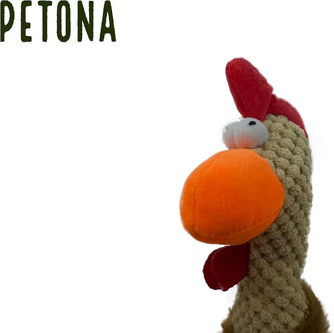 Squeaky Plush Dog Toys, Chicken Turkey Plush Puppy Toys, Interactive Dog Toys for Small, Middle, and Big Dogs (Rooster)