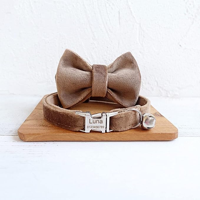 Cat Collar Personalized with Name Phone Number Engraved,Customized with Bell for Small Dogs Puppy Kitten