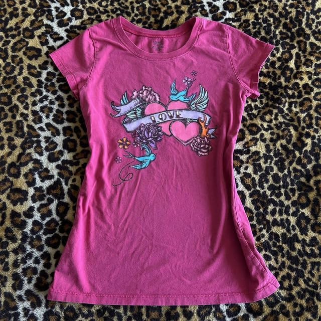 Gothic Tees for Women Y2K Grunge Graphic Short Sleeve Crew Neck T-Shirts 90s Vintage Aesthetic Emo Clothes