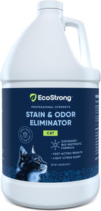 Eco Strong Cat Stain And Odor Remover| Enzyme Urine Odor Neutralizer - Stain Remover for Carpet, Litter Boxes, Bedding, and Laundry [Citrus Scent Gallon Value Size]