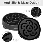 MateeyLife Large Slow Feeder Dog Bowls, Anti-Choking Puzzle Dog Food Bowls, Anti-Slip Interactive Feeding Slow Down Eating, Bloat Stop Maze Dishes for Large Breeds 4 Cups Black
