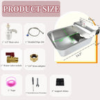 Small Automatic Dog Water Dispenser, 9L Stainless Steel Dog Water Bowl for Outdoor, for Puppies, Kittens, Lambs,Chickens, Livestock,Anti Tip, Fits GHT 3/4'' Faucet