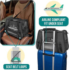 PetAmi Airline Approved Pet Carrier for Cat, Soft Sided Dog Carrier for Small Dog, Cat Travel Supplies Accessories Indoor Cats, Ventilated Pet Carrying Bag Medium Kitten Puppy, Large Heather Dark Gray