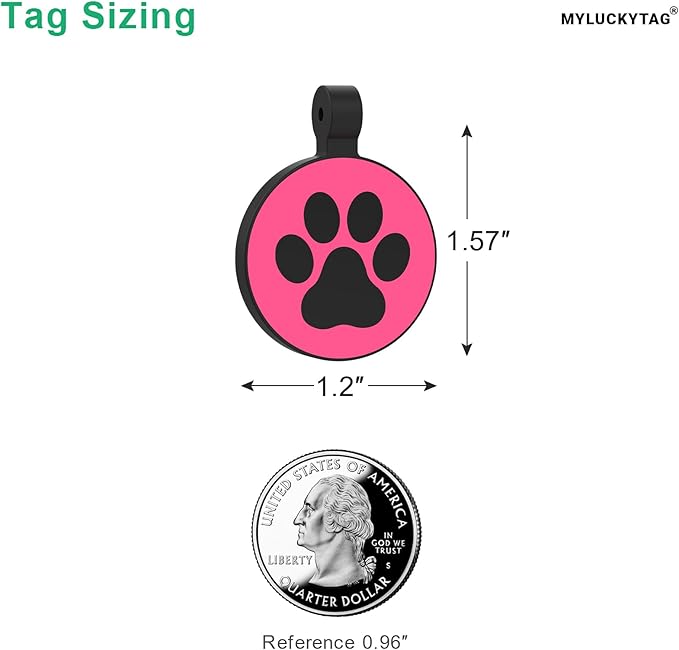 MYLUCKYTAG Silent Silicone QR Code Dog Tags - Scan QR, Receive Instant Pet Location Alert Email